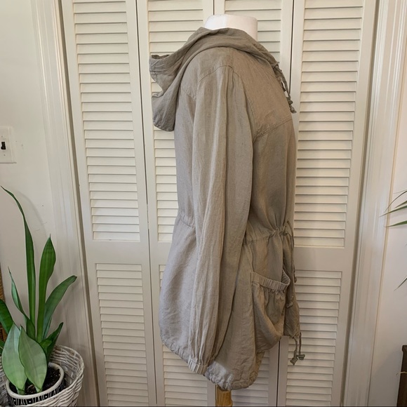 Eileen Fisher linen hooded anorak style jacket - Picture 10 of 12